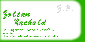 zoltan machold business card